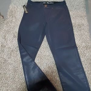 Faux leather jean